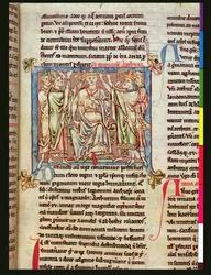Ms 6712 (A.6.89) fol.53 King Arthur, miniatyyri Flores Historiarumista, Matthew Paris, n. 1250-52