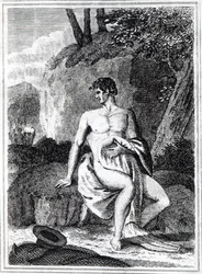 Mungo Park in Africa, kuvitus teoksesta "Matkat Afrikan sisäosissa: esitetty vuosina 1795, 1796 ja 1797", julkaistu vuonna 1816 (painettu)