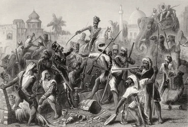 Kapinalliset Sepoys jakavat saaliista, "Intian kapinan historiasta", julkaistu vuonna 1858