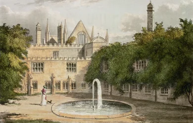 Newstead Abbey, R. Ackermanns (1764-1834) Repository of Arts, 1827 (värikaiverrus)
