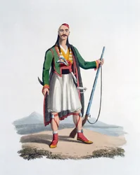 Spahien upseeri, 1818 (värillinen akvatinta)