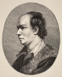 Oliver Goldsmith, kuvitus teoksesta The Church of England: A History for the People, H.D.M. Spence-Jones, pubi. n. 1910 (seepiavalokuva)