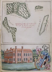 Sivu 8, A Survey of the Estate of John Plampin, Esq., 1774 (kynä ja muste wc:llä ja guassi paperilla)