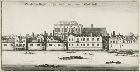 Palace of Whitehall Thames-joelta, Westminster, Lontoo, Iso-Britannia (etsaus)