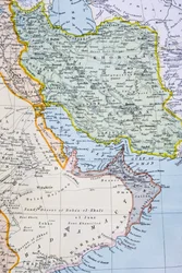 Lähi-idän osittainen kartta, jossa näkyvät Punainenmeri, Persianlahti ja Afrikan sarvi 1890-luvulla, teoksesta "The Citizen
