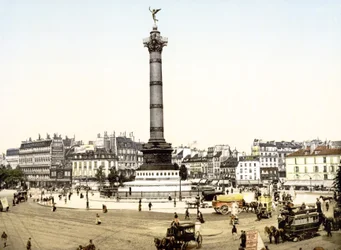 Place de la Bastille, Pariisi (käsin värjätty valokuva)
