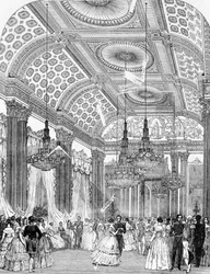 Polkatanssi valtion ballissa Buckinghamin palatsissa, 1848