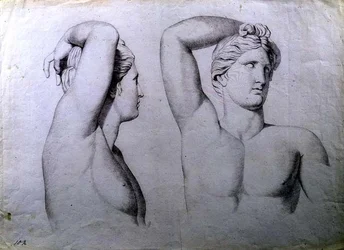 Muotokuvat alastonkuvat, n. 1780 (liitu paperille)