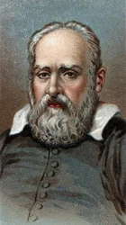 Muotokuva Galileasta - Galileo Galilei - Sarjasta "" Miesten johtajat"" - Kromolitografia - Englantilainen koulu, 1900-luku -