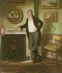 George Henckellin muotokuva hänen tutkimuksessaan, n. 1800