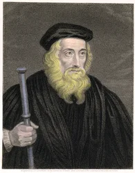 Muotokuva John Wycliffestä (n. 1330-1384), jonka on kaivertanut James Posselwhite (1798-1884) G. Whiten vedoksen jälkeen, pub. Kirjailija: William Mackenzie