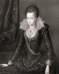 Lady Arabella Stuartin (1575-1615) muotokuva Lodges British Portraitsista, 1823