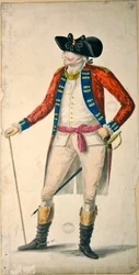 Everstiluutnantti Chadwickin muotokuva, 1700-luvun loppu (wc paperilla)