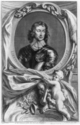 Kenraaliluutnantti John Lambertin (1619-83) muotokuva, kaivertaja Jacobus Houbraken (1698-1780).