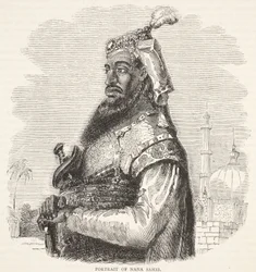 Nana Sahibin muotokuva, kuvitus Cassells Illustrated History of Englandista