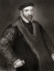 Sir Nicholas Baconin (1510-1579) muotokuva Lodges British Portraitsista, 1823