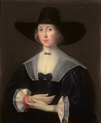 Mustiin pukeutuneen naisen muotokuva, 1638