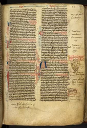 Royal 14 C.VII ff.86v Reunuksen koristelu Richard Leijonasydämen vaakunalla, kuva julkaisusta "Matthew Paris, Historia Anglorum, Chronica majora, Part III"