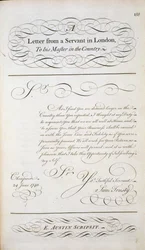 Mallikirje kirjainten mallikirjasta, n. 1740
