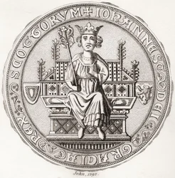 John Balliolin sinetti, n.?1249 1314, alias,Toom Tabard, skotti tarkoittaa "tyhjä takki", Skotlannin kuningas. Iconographia Scotica tai Skotlannin maineikkaiden henkilöiden muotokuvat, julkaistu 1797.