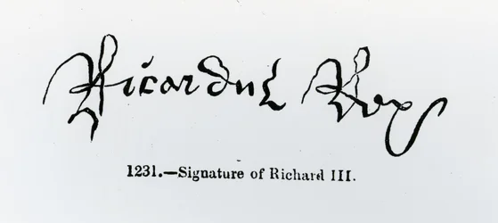 Richard III:n (1452-85) allekirjoitus (bw kuva)