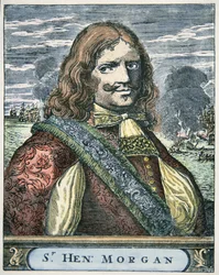 Sir Henry Morgan (n. 1635-1688) (värillinen kaiverrus)