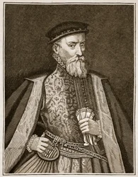 Sir Thomas Gresham, kuvitus Cassells Illustrated History of Englandista (seepiakuva)