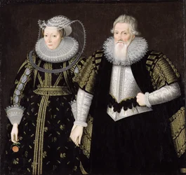Sir Thomas Mansel (1556-1631) ja Jane (Pole) Lady Mansel (öljy kankaalle)