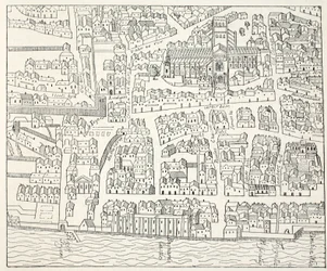 St Pauls and Neighbourhood, Aggas Plan, 1563