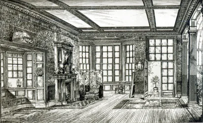 Studio James Tissot Esquirelle, Grove End Road, 1874 (litho) (bw kuva)