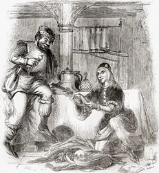 Sumpnour ja Pardoner, Vanhasta Englannista: A Pictorial Museum, pub. 1847