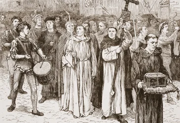 Tetzels Procession, kuvitus James Aitken Wylien (1808-1890) Protestantismin historiasta, pub. 1878