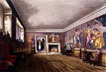 Ante Room, Cotehele-talo, n. 1830-40 (värilitho)