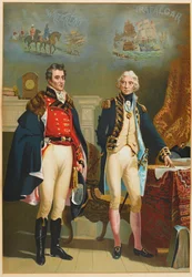 Armeija ja laivasto edustavat ainoaa haastattelua suurten komentajien, Wellingtonin (1769-1852) ja Nelsonin (1758-1805) välillä n. 1890