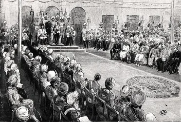 Durbar Rawul Pindissä (kaiverrus) (m/w kuva)