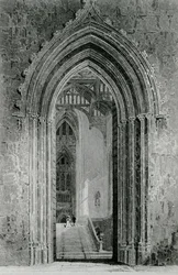 Great Western Hall, joka johtaa Grand Salooniin tai Octagon, Fonthill Abbey, 1824