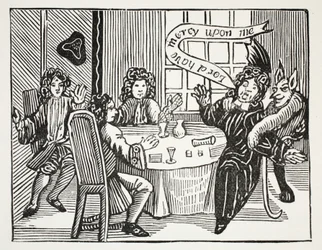 The History of Dr. John Faustus, kuvitus John Ashtonin 1800-luvun lukukirjoista, pub. 1882