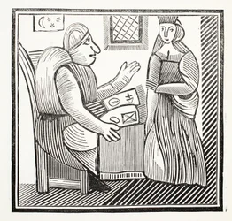 The History of Mother Bunch of the West, kuvitus John Ashtonin kirjasta Chap-books of the Eightenth Century, pub. 1882