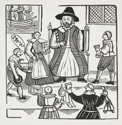 Sir Richard Whittingtonin, Lontoon kolminkertaisen lordipormestarin historia, kuvitus John Ashtonin kirjasta Chap-books of the Eightenth Century, pub. 1882