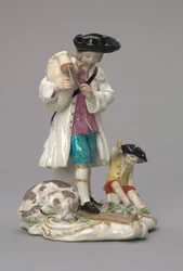 The Itinerant Musician, valmistaja Chelsea Porcelain Factory, Englanti, n. 1756