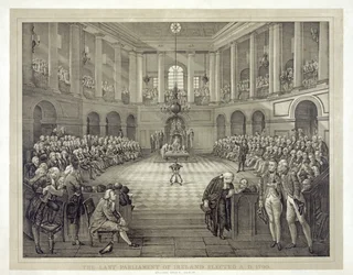 Irlannin viimeinen parlamentti valitsi A.S. 1790, pub. 1874 (litho)