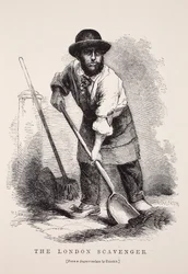 The London Scavenger, Richard Beardin dagerrotypian mukaan, kuvitus London Laborista ja London Poor, Henry Mayhew, pubi. 1862