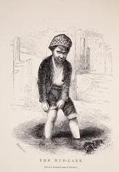 Mud-Lark, Richard Beardin dagerrotypian mukaan, kuvitus London Laborista ja London Poor, Henry Mayhew, pubi. 1862