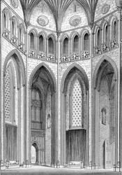 Octagon, kaakosta, John Brittonin Fonthill Abbeyn graafisista ja kirjallisista kuvituksista, 1823