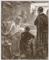 Vanhojen liittojen viimeinen saarna, kuvitus James Aitken Wylien (1808-1890) Protestantismin historiasta, pub. 1878