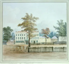Vanha talo ja sisäänkäynti Vauxhall Gardensiin, 1751