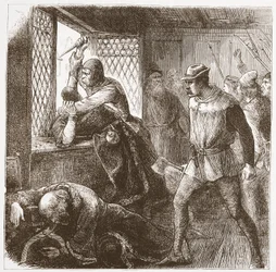 The Outrage at Praha, esimerkki James Aitken Wylien (1808-1890) teoksesta Protestantismin historia, pub. 1878