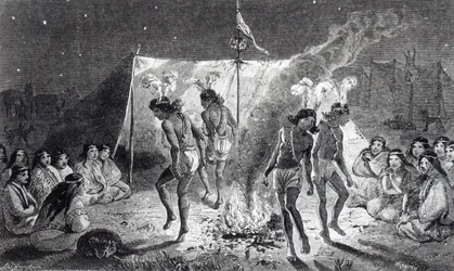 "Kaunis talo" ja tanssi, kaiverrus Whymper (kaiverrus) (bw kuva)