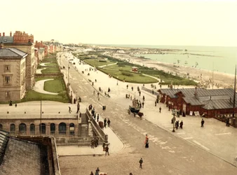 Promenade ja järvet, Southport (käsin värjätty kuva)