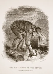 The Rat-Catchers of the Sewers, Richard Beardin daguerrotypiasta, kuvitus London Labourista ja London Poor, Henry Mayhew, pubi. 1862